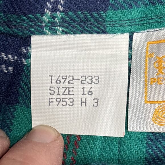 Vintage Pendleton Green & BluePlaid Pleated Skirt 100% Wool Womens Size 16 - Picture 8 of 8